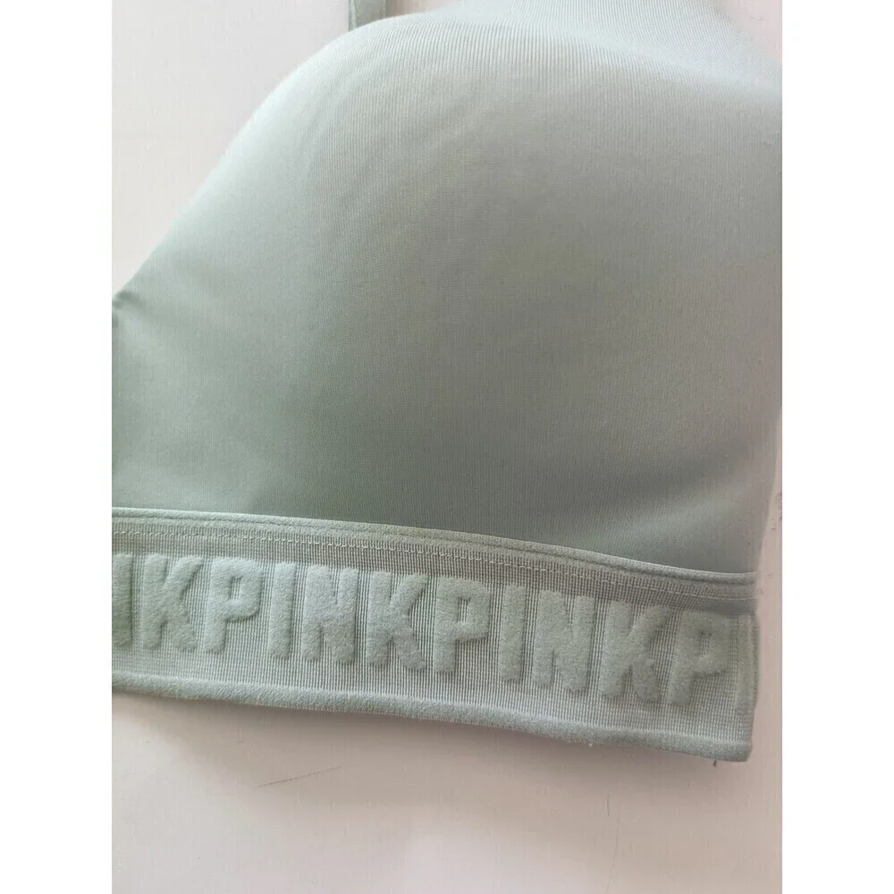 PINK by Victoria's Secret Wireless Bra Size 32D Wireless Soft Sage Love Pink - Picture 6 of 7
